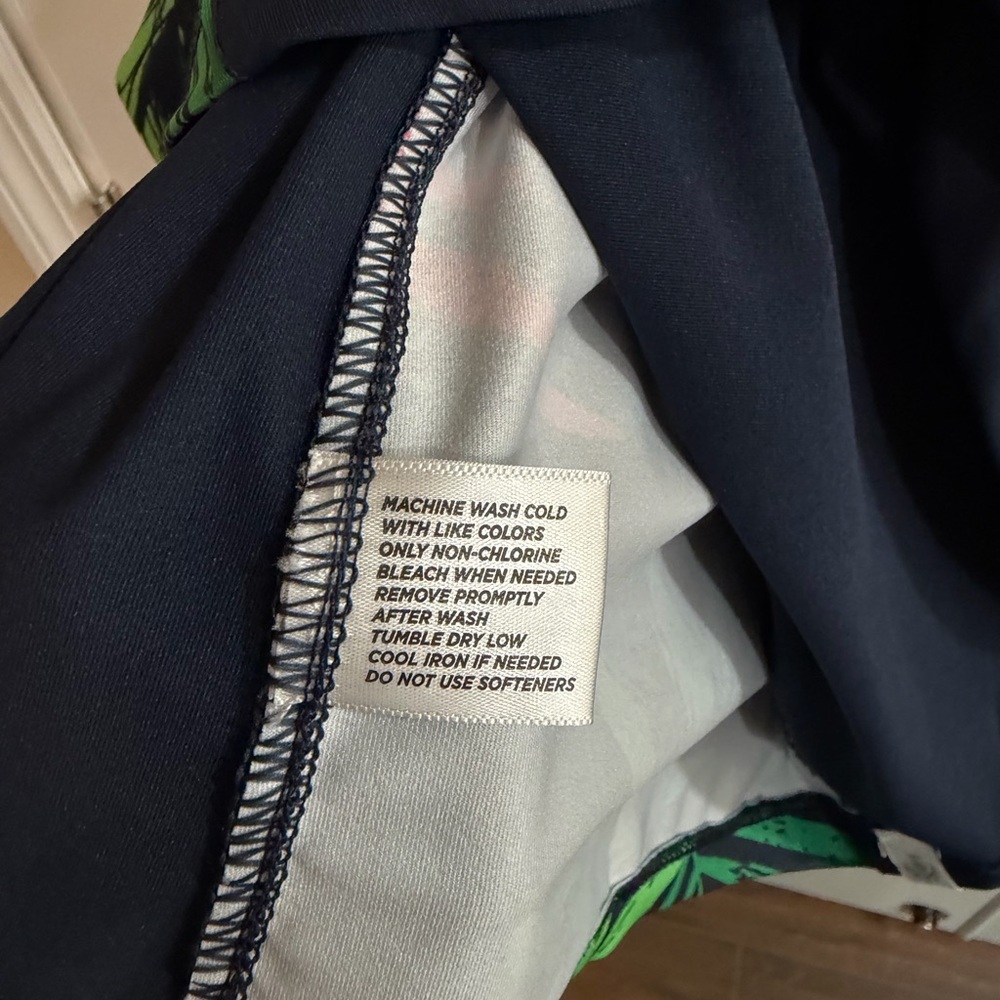 Lady Hagen Navy Tank Top with Green and Pink Tropical Accents - Picture 5 of 5